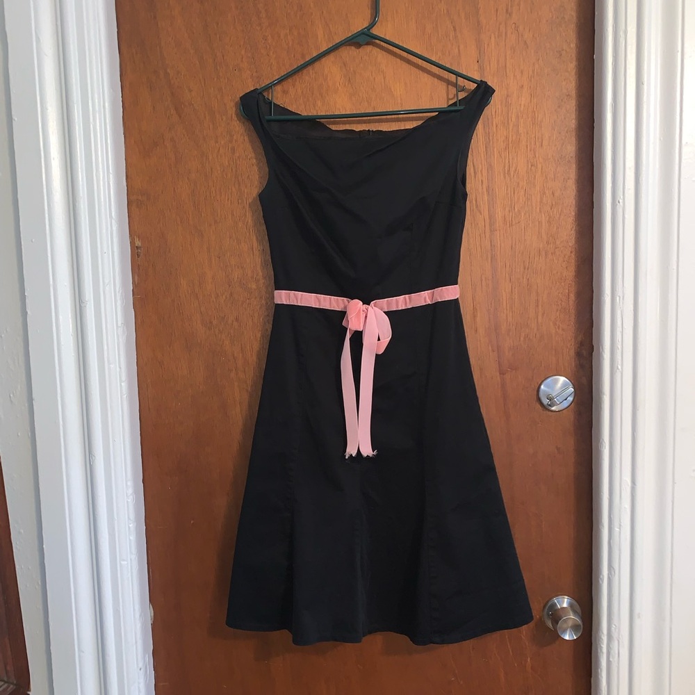 Arden B Black Dress with Pink Tie